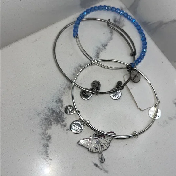 Alex and Ani Silver Trio Bracelet Set - Picture 3 of 3